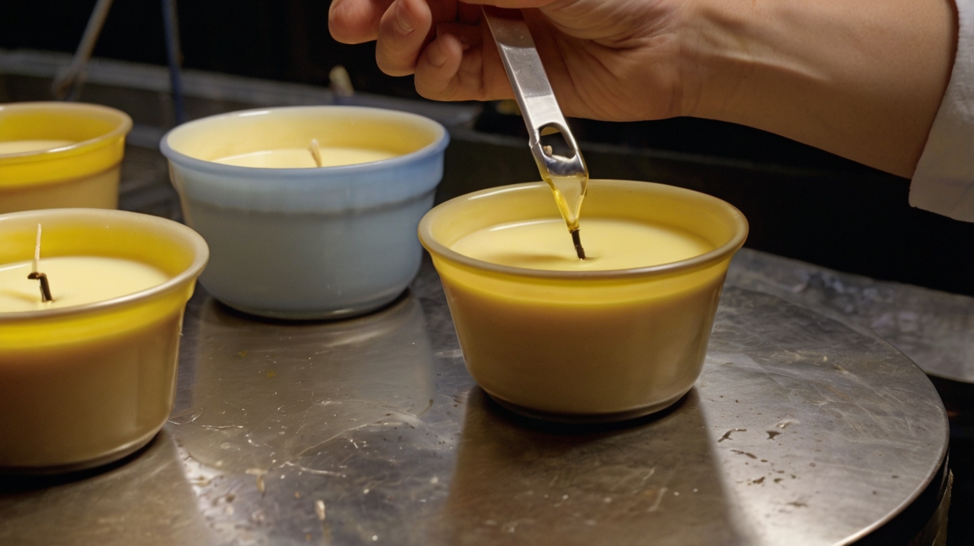 Как закрепить фитиль в свече